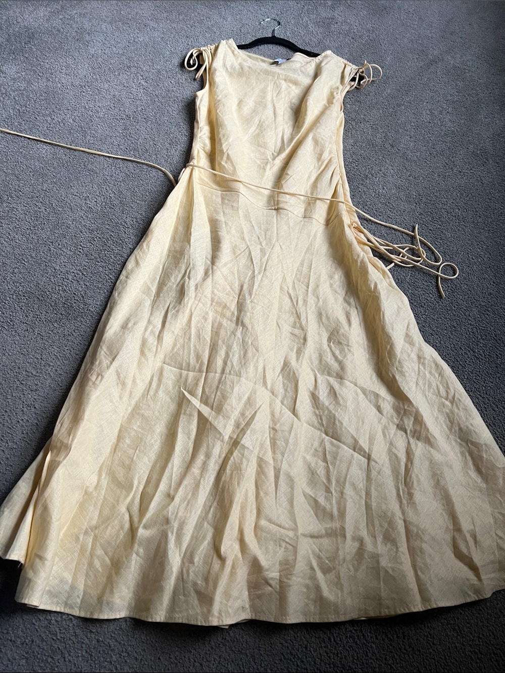 & Other Stories Pale Yellow Tie-Shoulder Maxi Dress - Picture 2 of 6